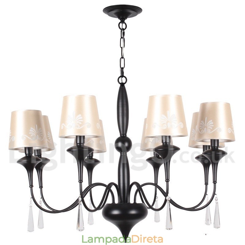 Lustre estilo vela de 8 luzes