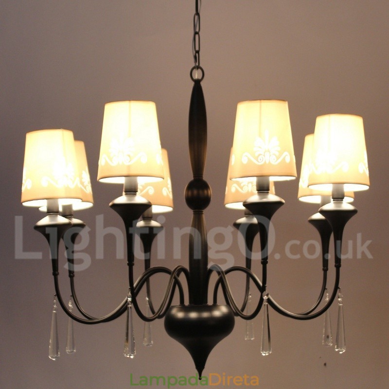 Lustre estilo vela de 8 luzes