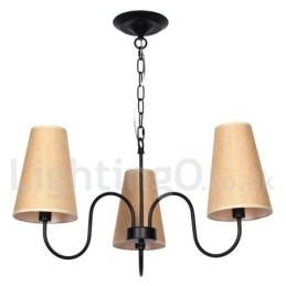 Lustre estilo vela estilo mediterrâneo retrô de 3 luzes