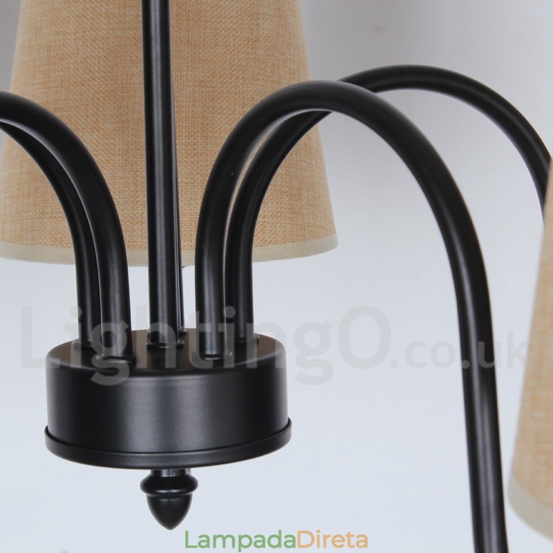 Lustre estilo vela estilo mediterrâneo retrô de 3 luzes