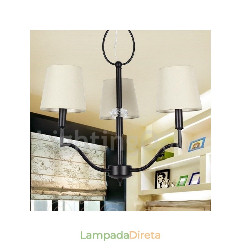 Lustre moderno e contemporâneo estilo vela de 3 luzes
