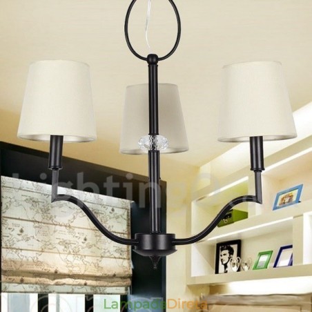 Lustre moderno e contemporâneo estilo vela de 3 luzes Lustre moderno e contemporâneo estilo vela de 3 luzes