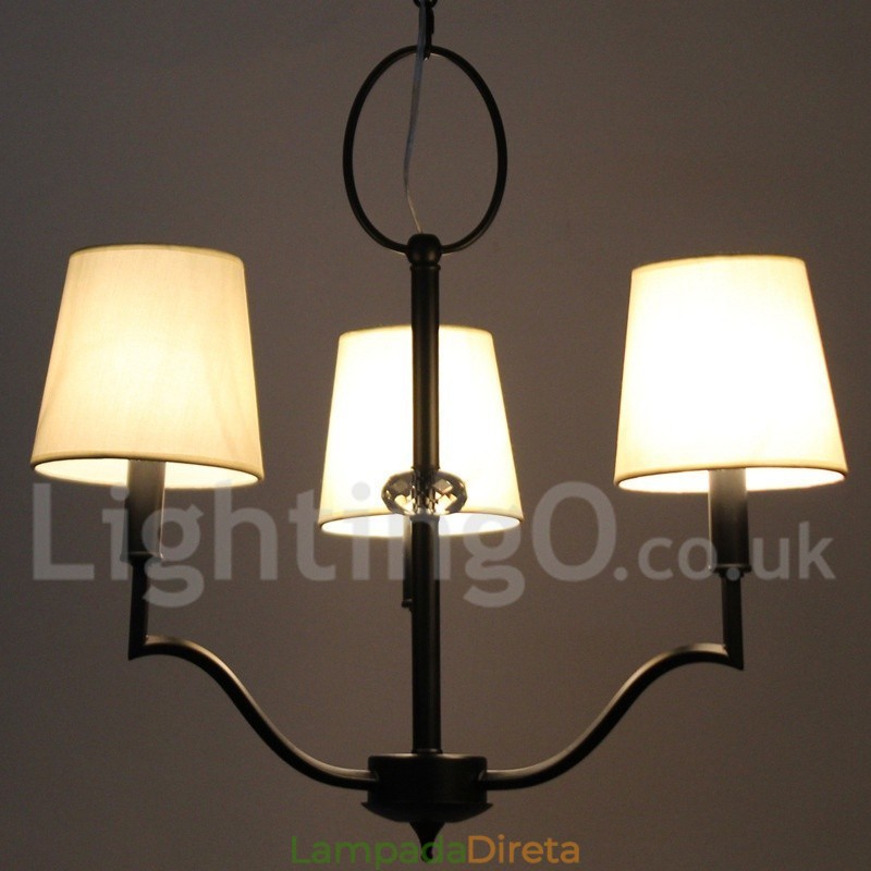 Lustre moderno e contemporâneo estilo vela de 3 luzes