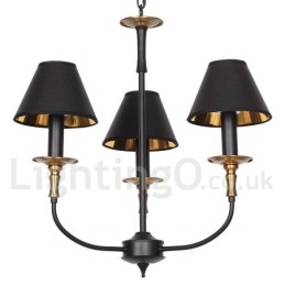 Lustre estilo vela retrô contemporâneo de 3 luzes