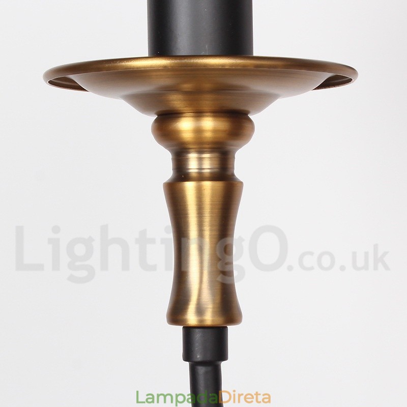 Lustre estilo vela retrô contemporâneo de 3 luzes