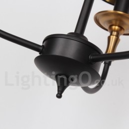 Lustre estilo vela retrô contemporâneo de 3 luzes