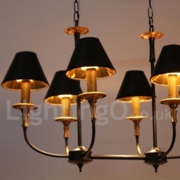 Lustre estilo vela retrô contemporâneo de 6 luzes