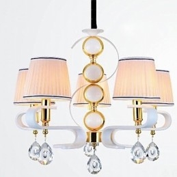 Lustre de tecido 5 luzes moderno minimalista lâmpada de alta qualidade