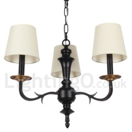Lustre estilo vela retrô contemporâneo de 3 luzes