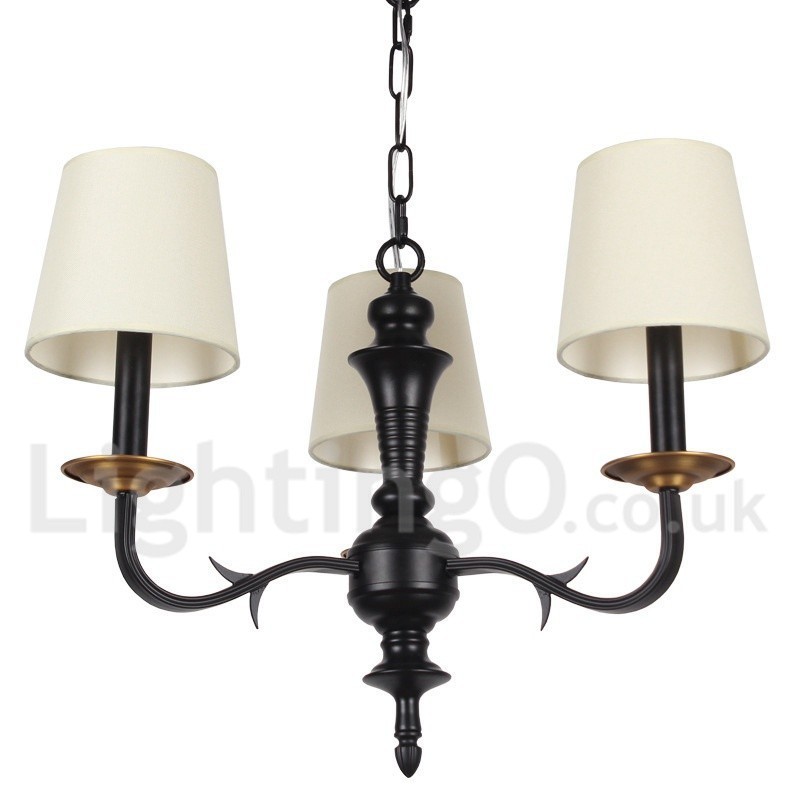 Lustre estilo vela retrô contemporâneo de 3 luzes