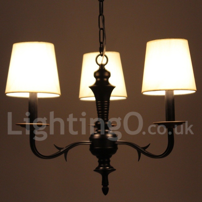 Lustre estilo vela retrô contemporâneo de 3 luzes