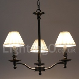 Lustre estilo vela preta contemporânea retrô de 3 luzes