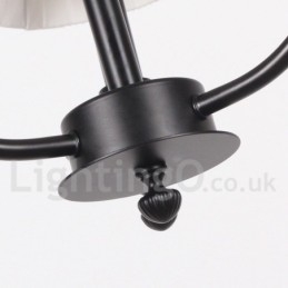 Lustre estilo vela preta contemporânea retrô de 3 luzes