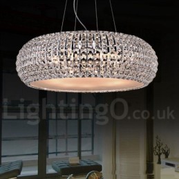 Moderno K9 Cristal Teto Pendente Luz Interior Lustre Tambor Iluminação Lâmpadas Luminárias