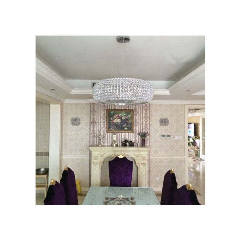 Moderno K9 Cristal Teto Pendente Luz Interior Lustre Tambor Iluminação Lâmpadas Luminárias