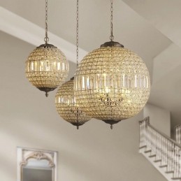 Globe Modern K9 Cristal Teto Pendente Luz Interior Lustre Tambor Iluminação Lâmpadas Luminárias