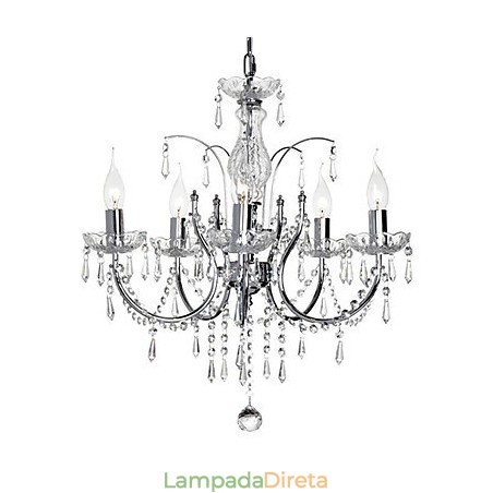 Lustre de Cristal Elegante com 5 Luzes