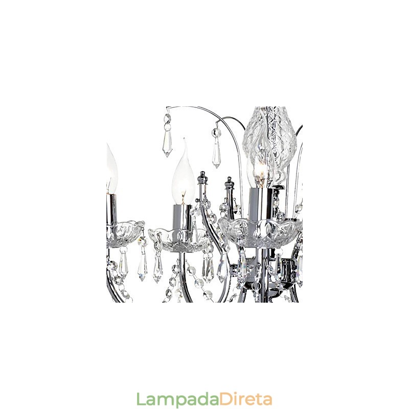 Lustre de Cristal Elegante com 5 Luzes