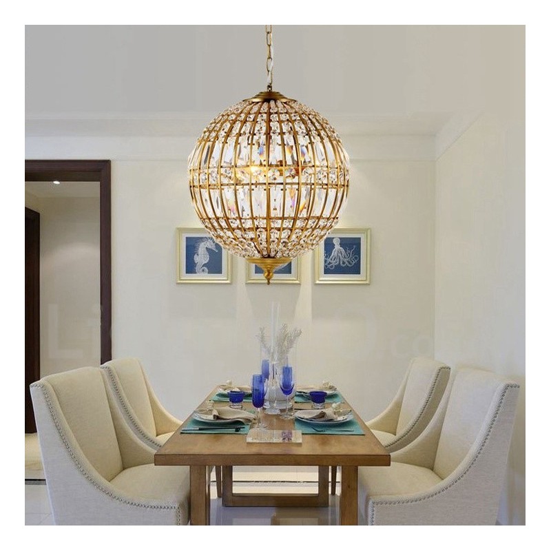 Globe Modern K9 Cristal Teto Pendente Luz Interior Lustre Iluminação Lâmpadas Luminárias