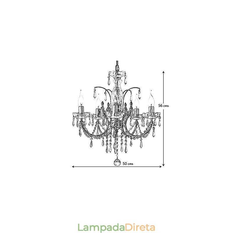 Lustre de Cristal Elegante com 5 Luzes