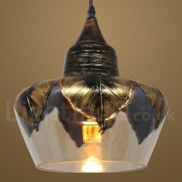 Luminária pendente de vidro retrô europeia para sala de estar