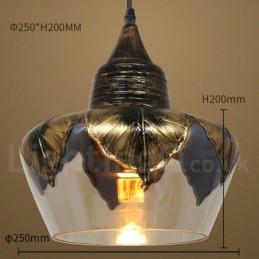 Luminária pendente de vidro retrô europeia para sala de estar