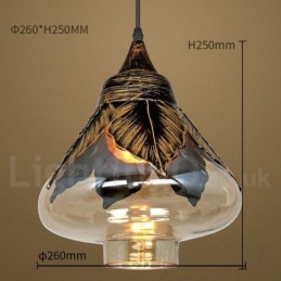 Luminária pendente de vidro retrô europeia para sala de estar