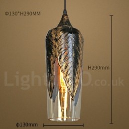 Luminária pendente de vidro retrô europeia para sala de estar