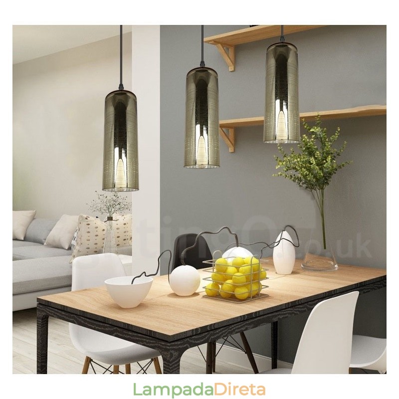 Luminária pendente de vidro europeia para sala de estar