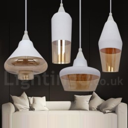 Luminária pendente de vidro estilo lounge retrô europeu