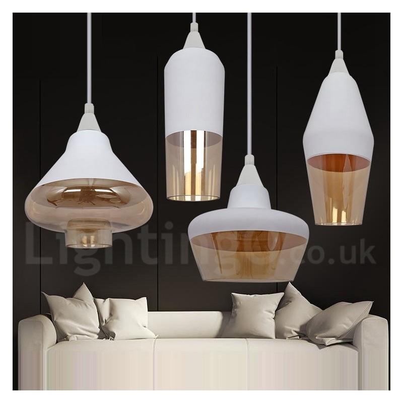 Luminária pendente de vidro estilo lounge retrô europeu