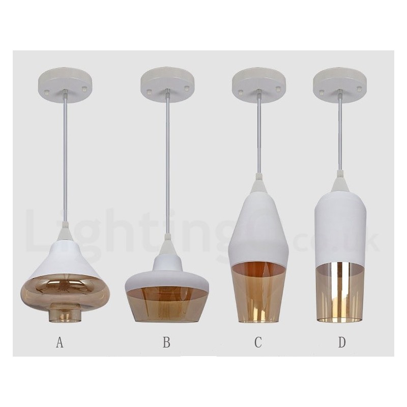Luminária pendente de vidro estilo lounge retrô europeu