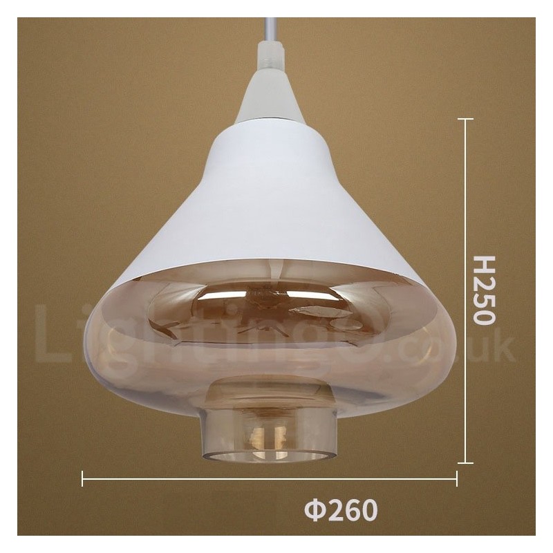 Luminária pendente de vidro estilo lounge retrô europeu