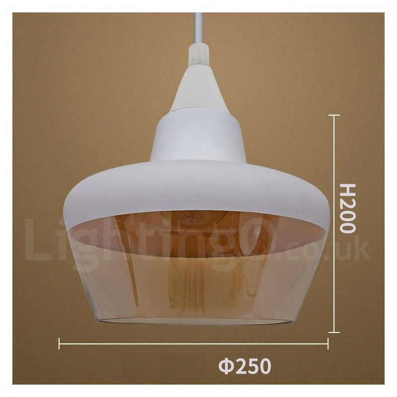 Luminária pendente de vidro estilo lounge retrô europeu