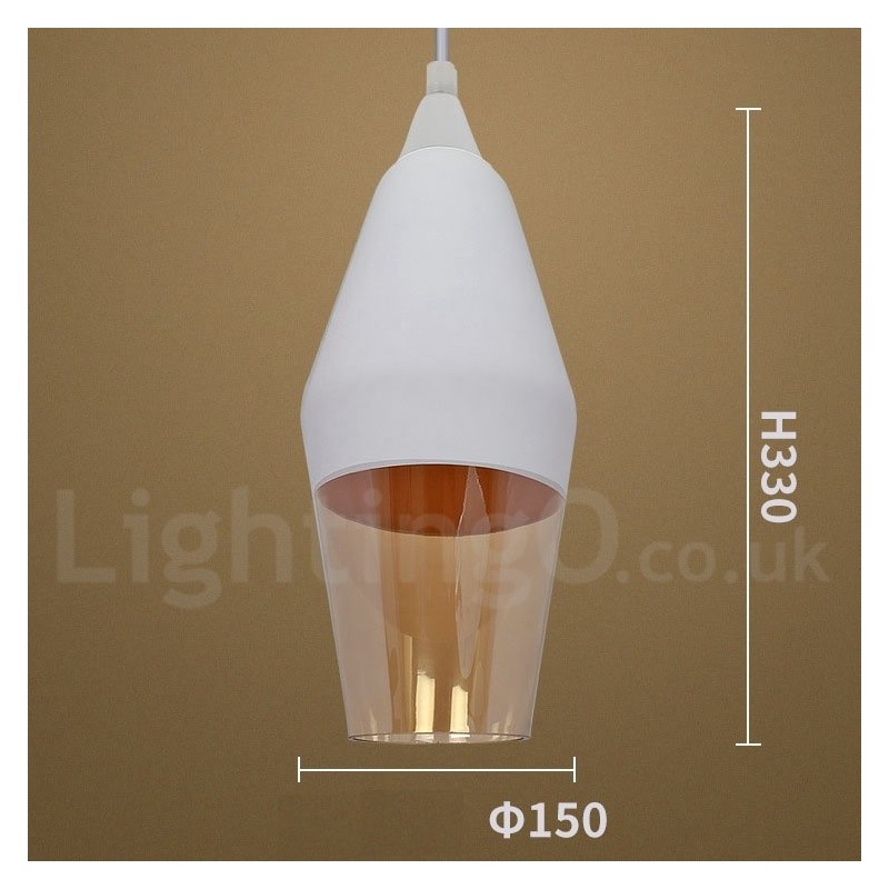 Luminária pendente de vidro estilo lounge retrô europeu