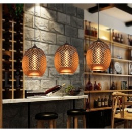 Luminária pendente rústica de vidro, luminária pendente de café europeu