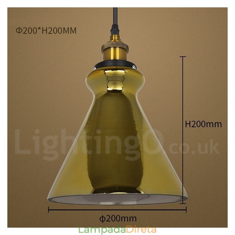 Luminária pendente de vidro europeia