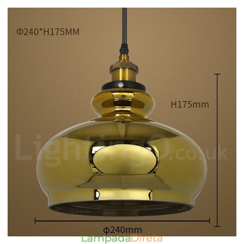 Luminária pendente de vidro europeia