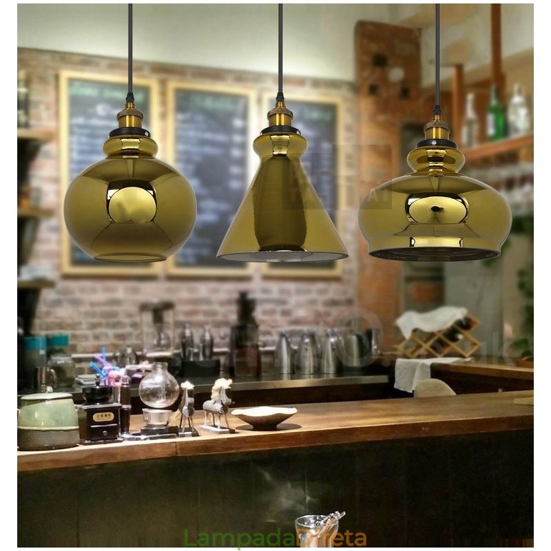 Luminária pendente de vidro europeia