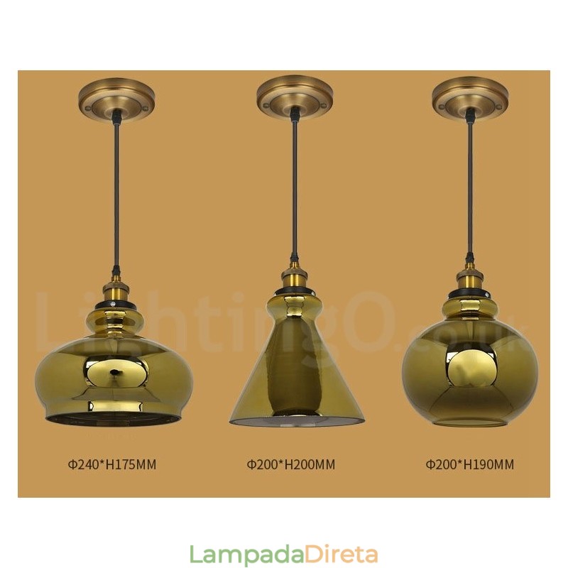 Luminária pendente de vidro europeia