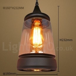 Luminária pendente de vidro estilo lounge retrô europeu