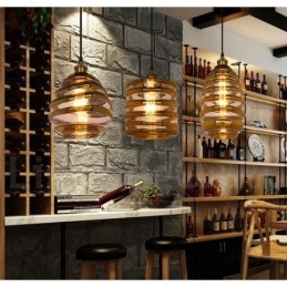 Luminária pendente de vidro europeia Cafe Lounge Luminária pendente