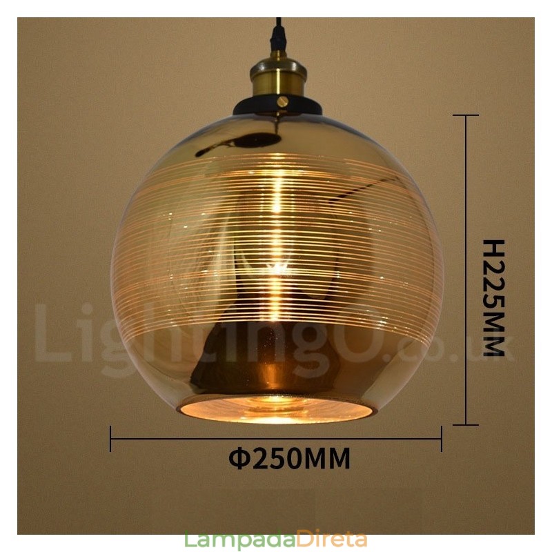 Luminária pendente de vidro europeia para café