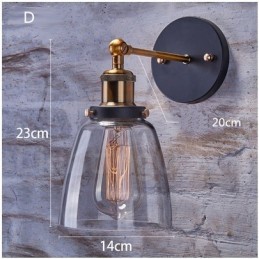 1 luz rústica Lodge quarto luz de parede com cúpula de vidro