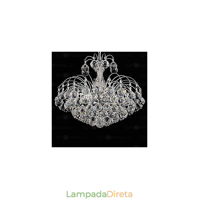 Pingente Luxo Moderno Cristal Sala de estar 3 Luzes Lustre