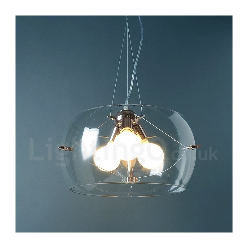 3 Luzes Modernas Contemporâneas Pendentes de Vidro