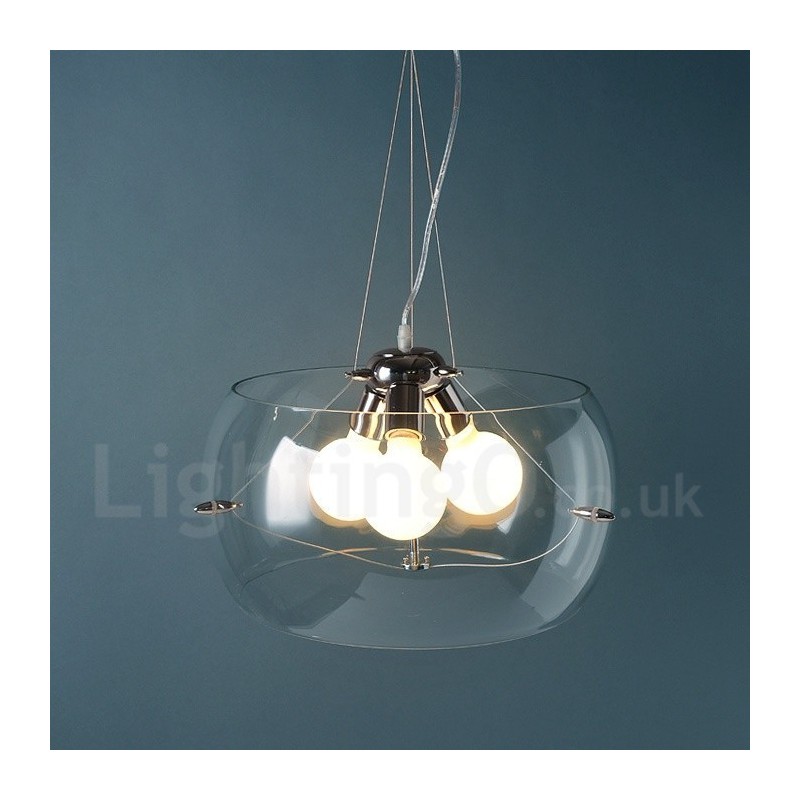 3 Luzes Modernas Contemporâneas Pendentes de Vidro
