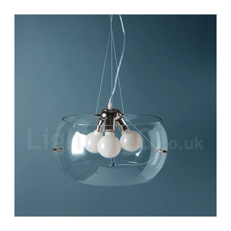 3 Luzes Modernas Contemporâneas Pendentes de Vidro