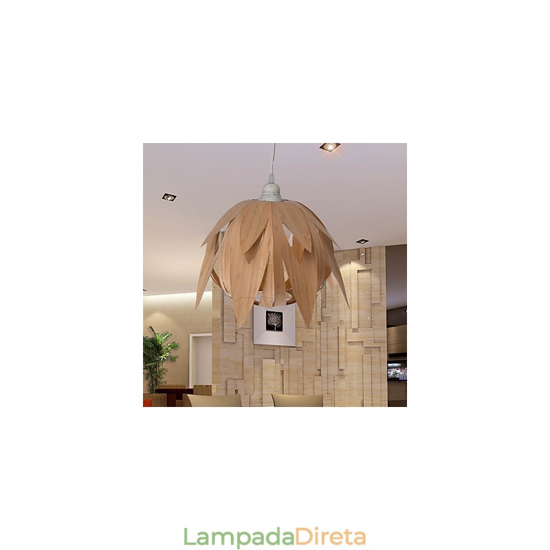 Lustre de bambu vintage criativo para casa com gaiola para pássaros