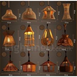 1 luz rústica lodge pingente luz café corda de cânhamo lâmpada pendente
